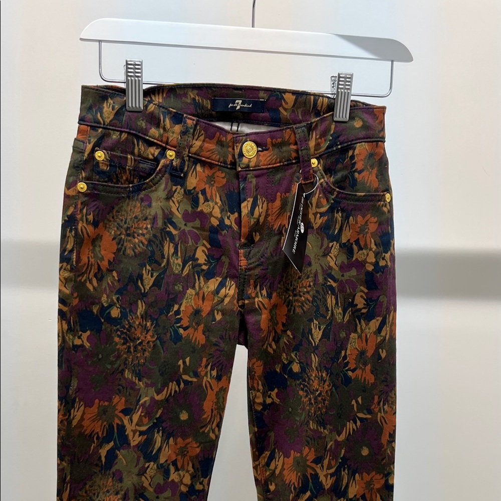 7 For All Mankind Multicolor Floral Skinny Jeans - Picture 2 of 8